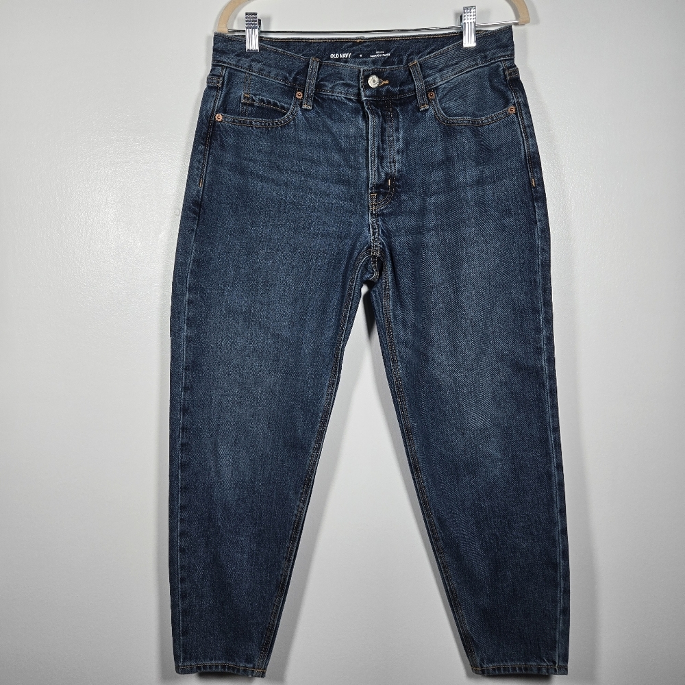 Old Navy Mid-Rise Slouchy Taper Barrel Blue Denim Ankle Jeans Size 4